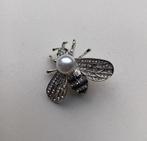 Broche vlieg met grote parel, Verzenden, Nieuw, Zilver, Overige materialen