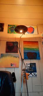 vloerlamp dimbaar met halogeen verlichting plafond leeslamp, Ophalen, Gebruikt, Metaal, Modern speels gebogen vormen tijdloos