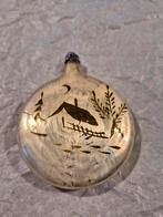 Vintage glazen platte kerstbal, Ophalen of Verzenden, Gebruikt