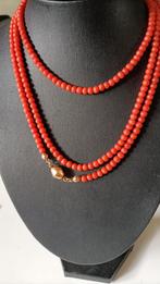 Oude lange ketting Bloedkoraal met Antiek gouden slot, 14 kr, Sieraden, Tassen en Uiterlijk, Antieke sieraden, Verzenden, Goud