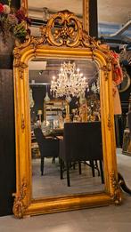 Antieke zware kuifspiegel uit Franse wijnstreek..(1.83 hoog., Ophalen of Verzenden, Rechthoekig