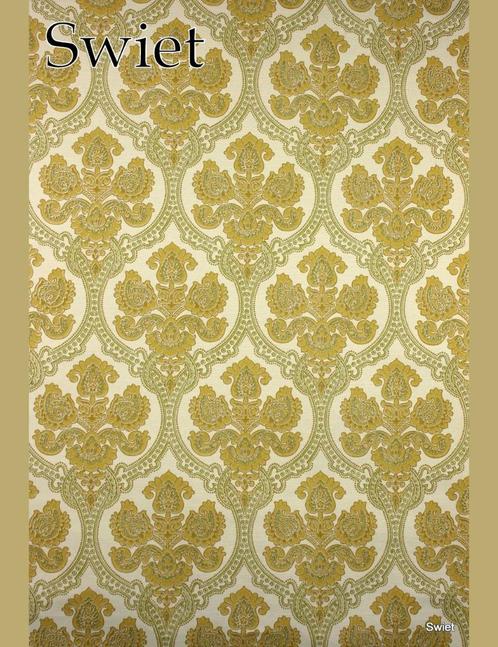 4798 barok behang geelgroen ornament retro jaren 70 klassiek, Huis en Inrichting, Stoffering | Behang, Geel, Verzenden