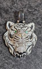 Prachtige Tijger kop zilveren 925 Italiaanse hanger, Ophalen of Verzenden, Nieuw, Zilver, Zilver