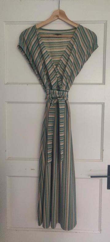 King Louie Abigail green stripe XL midi jurk mt 42 44 beschikbaar voor biedingen