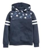 H&M hoodie capuchonsweater met sterrenprint Donkerblauw 158, Nieuw, Jongen, Trui of Vest, Ophalen of Verzenden