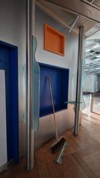 Zuil rvs staander schaamschot afscheiding glas ( 344 ), Ophalen, Gebruikt, Nvt, Nvt