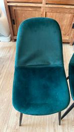 4x Donkergroene velvet stoelen | Topstaat, Huis en Inrichting, Stoelen, Ophalen, Zo goed als nieuw, Vier