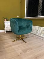 Velvet groene stoel, Huis en Inrichting, Fauteuils, Ophalen, Gebruikt, Minder dan 75 cm, 50 tot 75 cm