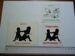 sticker oud Humor scheef vintage kermis retro strip 3x, Verzenden, Zo goed als nieuw, Bedrijf of Vereniging
