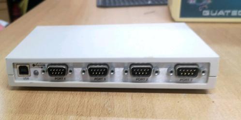 Quatech QSU-100    4 poorts usb - serieel converter, Computers en Software, Overige Computers en Software, Gebruikt, Ophalen of Verzenden