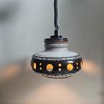 Vintage XL bruin  witte hanglamp gemaakt van keramiek Herda, Antiek en Kunst, Ophalen of Verzenden