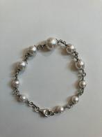 Zilveren armband met zoetwaterparels NIEUW, Ophalen of Verzenden, Zo goed als nieuw, Zilver