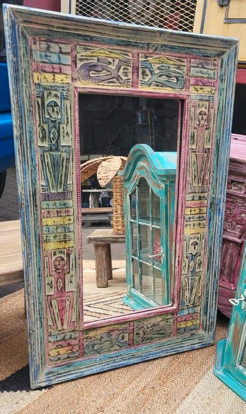 Shabby/Hippie/Bali/Ibiza/Style/Indonesisch/Spiegel, Antiek en Kunst, Curiosa en Brocante, Ophalen of Verzenden