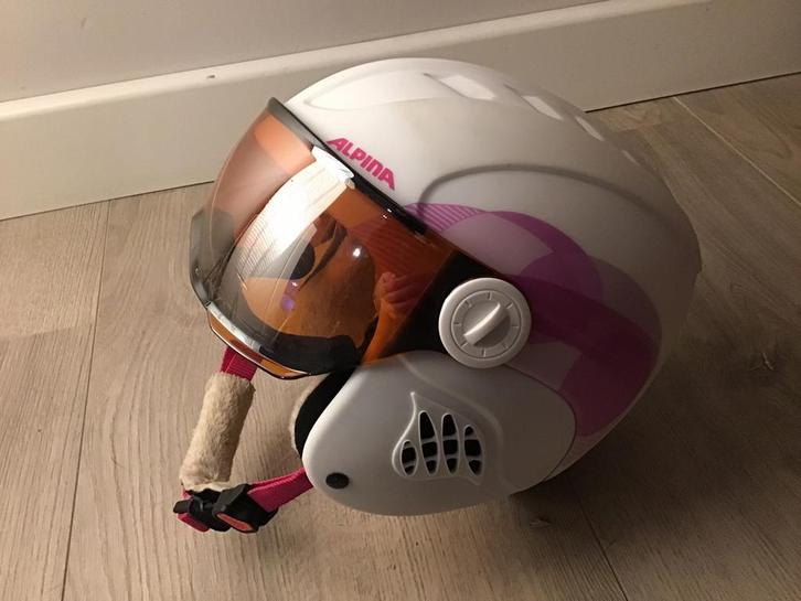 Alpina Carat L.E. Visor skihelm met vizier omvang 48-52cm, Sport en Fitness, Skiën en Langlaufen, Zo goed als nieuw, Overige typen