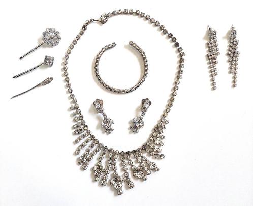 Diversen vintage strass, Sieraden, Tassen en Uiterlijk, Kettingen, Gebruikt, Overige materialen, Overige kleuren, Met strass, Ophalen of Verzenden