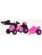 Roze traptractor met aanhanger en voorlader, Nieuw, Ophalen of Verzenden, Trapvoertuig