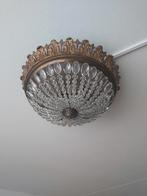 Antieke bronzen empire kristallen plafonnière goede staat, Ophalen of Verzenden, Zo goed als nieuw