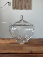 Vintage kristallen punch bowl met deksel en lepel, Ophalen