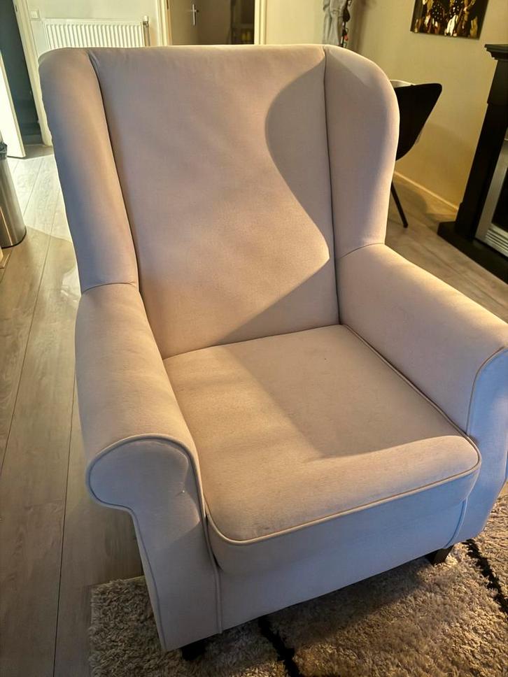 Mooie fauteuil - past helaas niet!, Huis en Inrichting, Fauteuils, Zo goed als nieuw, Stof, 100 tot 125 cm, 75 tot 100 cm, Ophalen of Verzenden