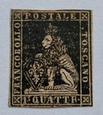 ITALIË - TOSCANE "Marzocco Medici 1857" 1 q. zwart Sa10, Postzegels en Munten, Postzegels | Europa | Italië, Ophalen of Verzenden