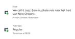 We call it Jazz: Muzikale reis naar het hart van New Orleans, Tickets en Kaartjes, Kortingen en Cadeaubonnen, Twee personen, Overige soorten