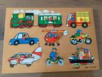 Houten knopjespuzzel ‘vervoer’, Ophalen, Minder dan 10 stukjes, Gebruikt, Van hout