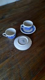 Handgeschilderde pools kop en schotel blauw, Ophalen, Zo goed als nieuw, Porselein, Kop en/of schotel