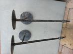 2 gelijke metalen muurkandelaars,zwart, stoer, Ophalen of Verzenden