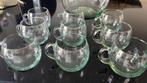 Glazen bowl set met Kopjes, Huis en Inrichting, Keuken | Servies, Ophalen of Verzenden, Kom(men), Effen, Glas