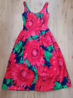 Vintage jurk Spaans bloemen lage rug zakken mt S izgs, Overige kleuren, Ophalen of Verzenden, Zo goed als nieuw, Vintage
