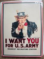 Uncle sam in the army bord 40x30 (nieuw in verpakking), Verzamelen, Ophalen of Verzenden, Zo goed als nieuw, Reclamebord