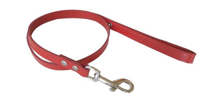 NOBBY Lederen Hondenriem Rood 16 mm x 100 cm KOOPJE!!!, Dieren en Toebehoren, Hondenriemen, Nieuw, Hondenriem, Ophalen of Verzenden