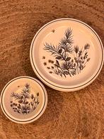 Vintage Pinewood Servies - 4 Borden & 4 Kommetjes, Ophalen of Verzenden, Gebruikt