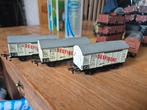 3x goederenwagon Seefische blik fleischmann made in West ger, Hobby en Vrije tijd, Modeltreinen | H0, Gelijkstroom, Fleischmann