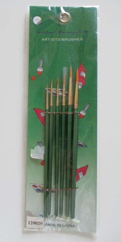 Penselen 6 stuks met punt, Hobby en Vrije tijd, Schilderen, Nieuw, Penseel of Kwast, Ophalen
