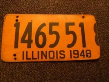 Kentekenplaat licenseplate Illinois 1948 USA beschikbaar voor biedingen