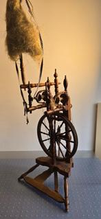 Antiek spinnewiel dubbele spoel, Hobby en Vrije tijd, Ophalen, Gebruikt, Spinnewiel