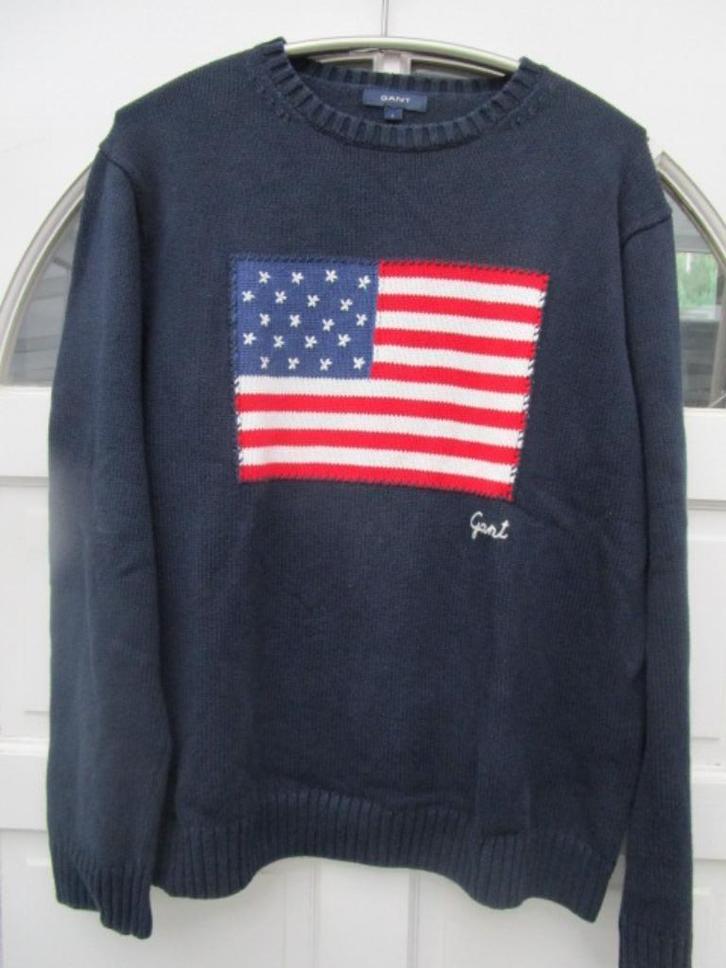 Mooie, stevige Gant trui maat L, Kleding | Heren, Truien en Vesten, Zo goed als nieuw, Maat 52/54 (L), Blauw, Ophalen