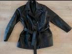 Zwarte leren jas met riem maat xxl, Zwart, Maat 46/48 (XL) of groter, Ophalen of Verzenden, Zo goed als nieuw