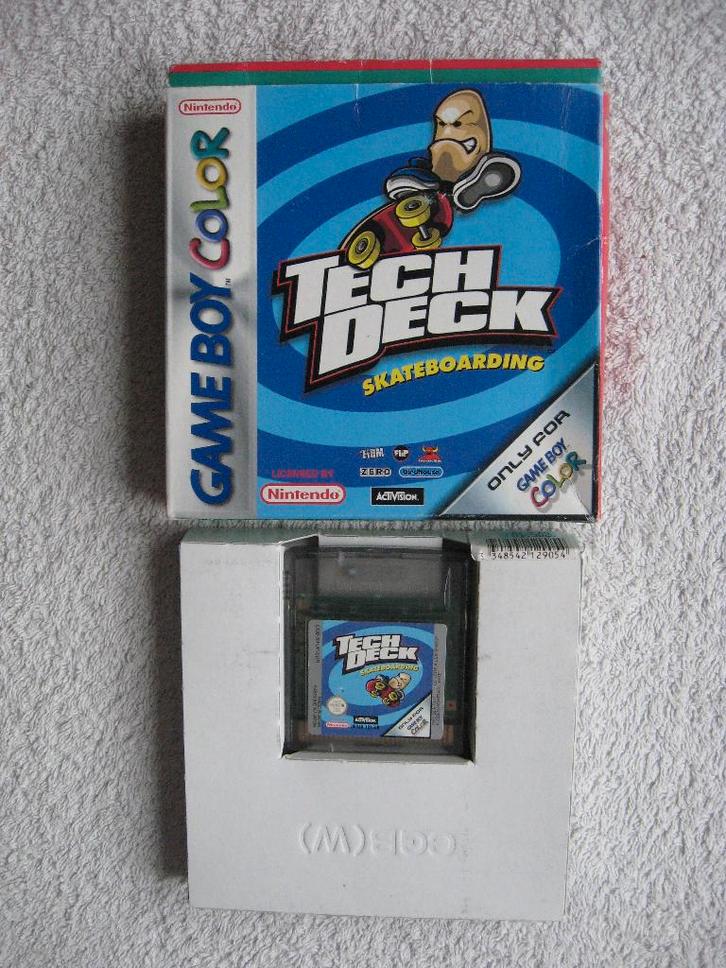 GBC (EUR) TECH DECK Skateboarding + doosje en boekje, Spelcomputers en Games, Games | Nintendo Game Boy, Gebruikt, Sport, 1 speler