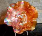 Schaal carnival glas Dugan Pony Marigold 1920 paarden, Antiek en Kunst, Ophalen of Verzenden