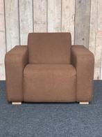 Palau fauteuil bruin gestoffeerd design stoel, Gebruikt, Minder dan 75 cm, Ophalen of Verzenden, Metaal