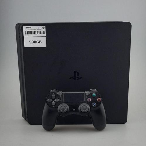 Playstation 4 Slim 500GB Zwart Incl: 1 Controller Zwart, Spelcomputers en Games, Spelcomputers | Sony PlayStation 4, Zo goed als nieuw
