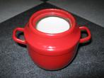 rood emaille suikerpotje met bies, zonder dekseltje, Antiek en Kunst, Antiek | Emaille, Ophalen of Verzenden