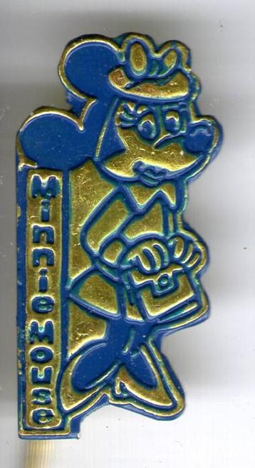 Minnie Mouse blauw koper stripfiguurtje speldje ( J_024 )