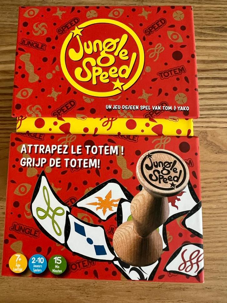 Jungle Speed - Snel reactiespel!, Hobby en Vrije tijd, Gezelschapsspellen | Bordspellen, Zo goed als nieuw, Drie of vier spelers