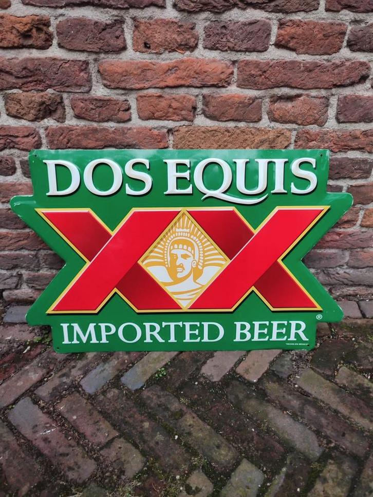 Dos Equis XX metaal Reclamebord Mexicaans Bier cerveza, Verzamelen, Merken en Reclamevoorwerpen, Gebruikt, Reclamebord, Ophalen of Verzenden