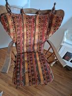 VINTAGE Koningsstoel met stof afritsbaar, Ophalen, Bruin, Vintage, Zo goed als nieuw