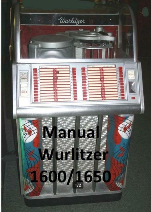 Boekwerk Manual Handleiding wurlitzer 1600, Verzamelen, Automaten | Jukeboxen, Wurlitzer, 1950 tot 1960, Ophalen of Verzenden