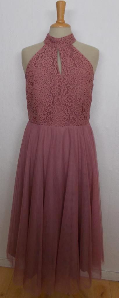 Aparte bordeaux/roze achtige prachtige maxi jurk! 38, Kleding | Dames, Jurken, Zo goed als nieuw, Maat 38/40 (M), Roze, Onder de knie
